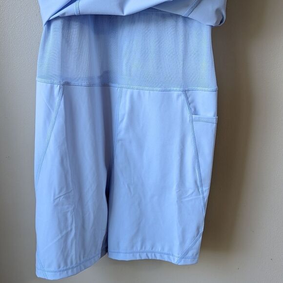 NWT Sweaty Betty Power Workout Unitard Shorts dress in Breeze Blue sz L - Picture 16 of 16